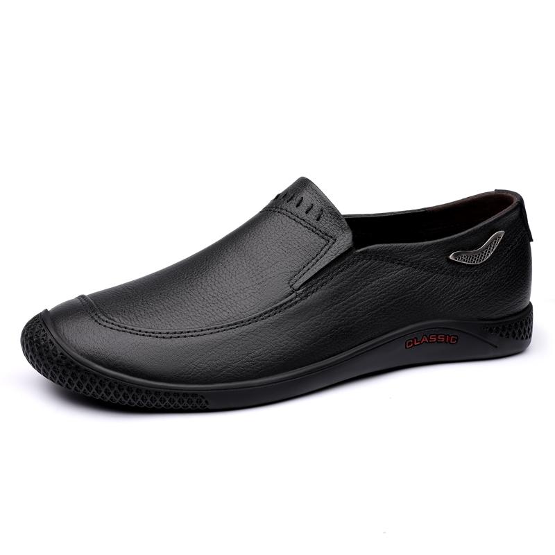 New Men Loafers Fashion Genuine Leather Casual Flat Slip - on Driving Footwear Boat Shoes Comfortable Lazy Male Shoes