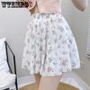 Summer Versatile Chiffon Floral Skirt Female Sweet and Fresh Elastic High Waist Thin A Line Half-body Skirt