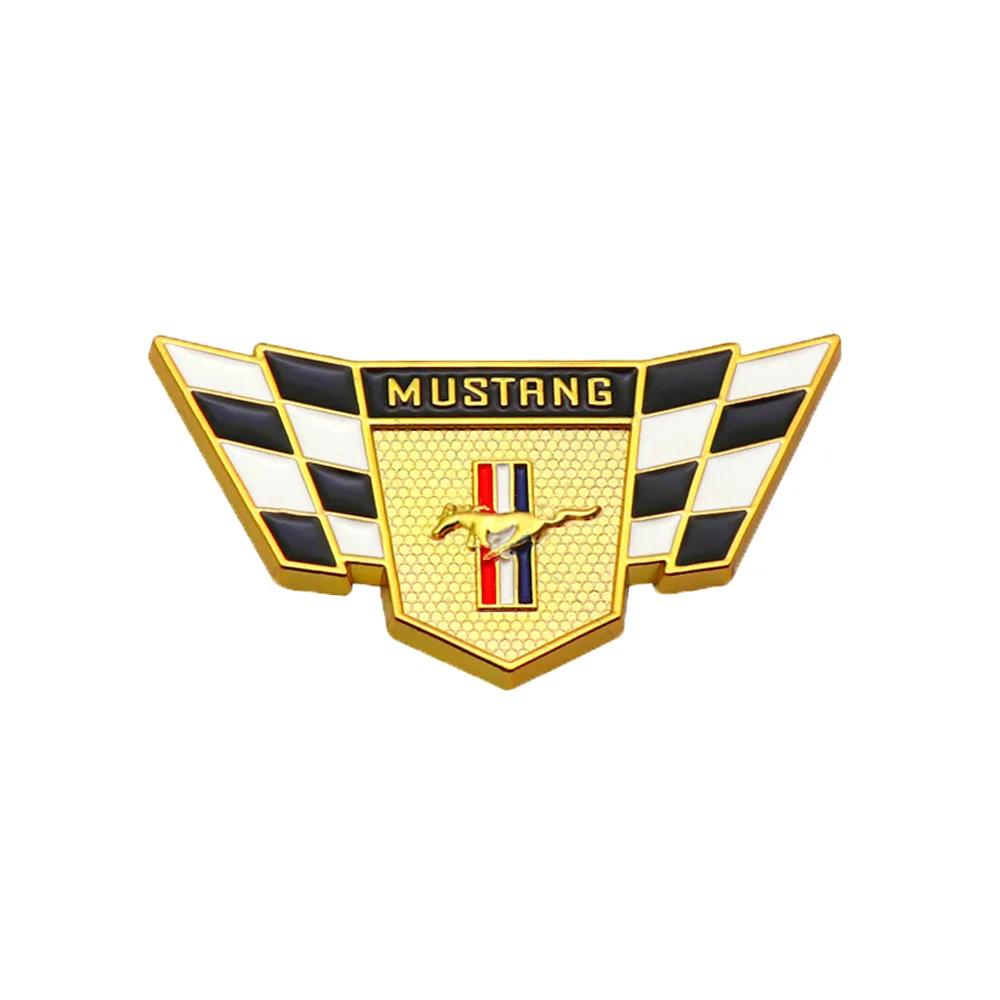 XJGE5 1pc 6.5x3.4cm Metal Car Horse Badge Trunk Sticker for Ford Mustang 2.3T Shelby GT350 GT500 GT 2015-2017 Rear Logo Emblems