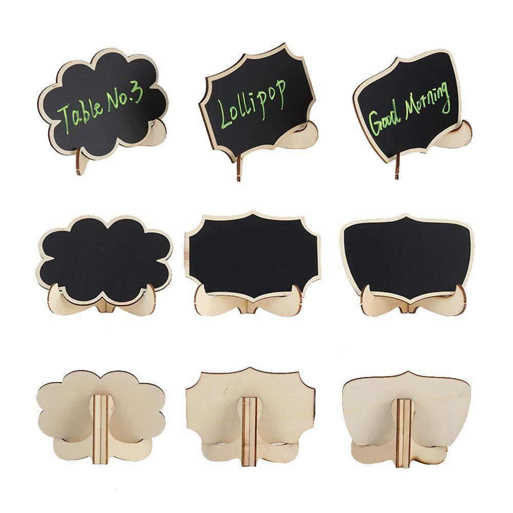10pcs Wooden Mini Chalkboard Signs Creative Small Chalk Board Wedding Place Cards Party Supplies
