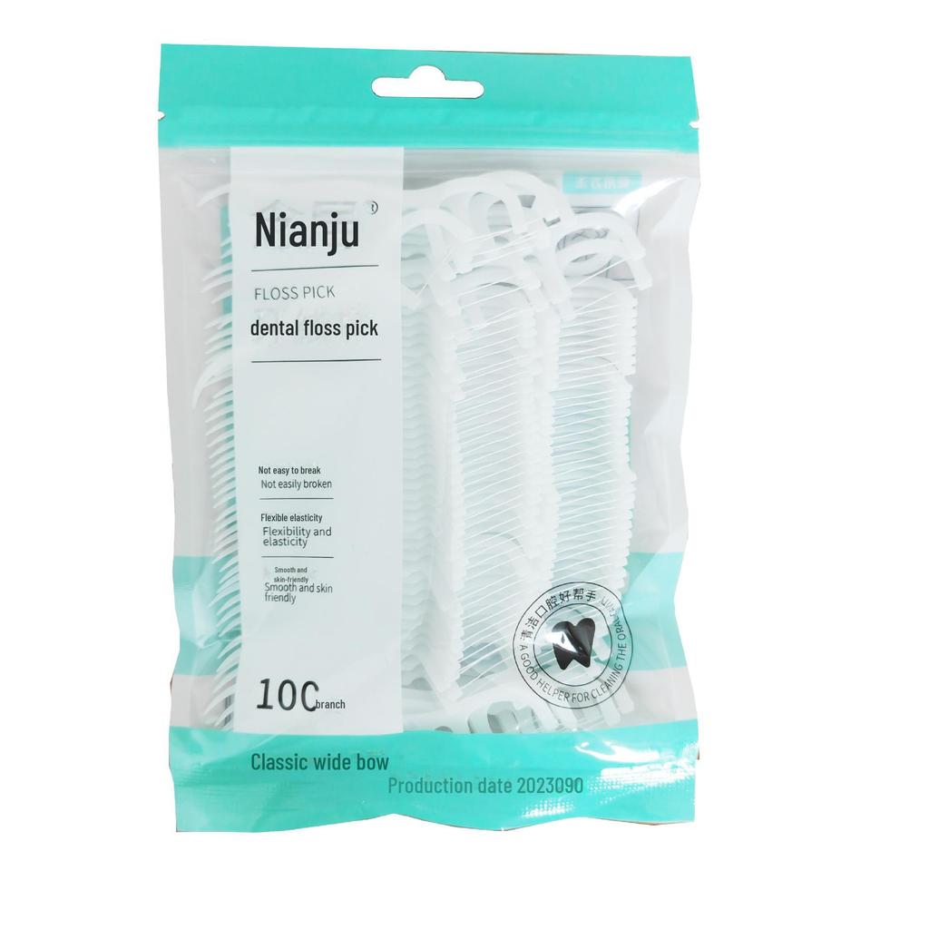 Одноразовые полимерные зубные нити Nianju, упаковка 100 шт.