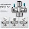 Adjustable Faucet Angled Curved Foot Eccentric Screw Corner Tap Adapter Wall Mounted Kitchen Bathroom Replacement