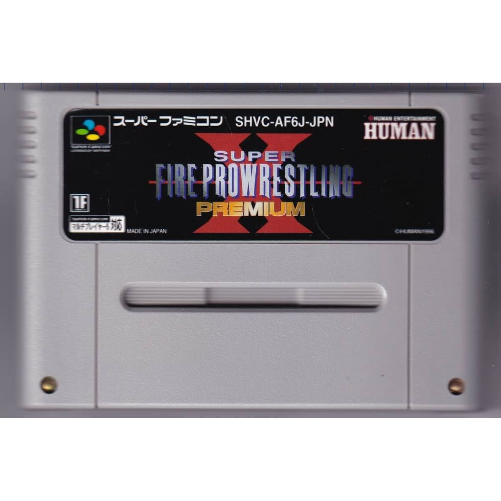 Used Super Fire Pro Wrestling X Premium SFC SNES Super Famicom SHVC-AF6J tested working Nintendo Sports Human NTSC-J Super Nintendo Cartridge
