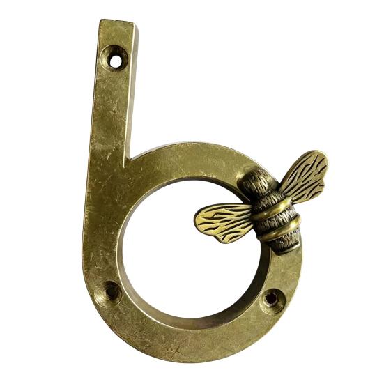 Bee House Number for Outside, Weather-proof Alloy Floating Address Numbers, Metal Number Sign for Door, Mailbox, Wall, Yard