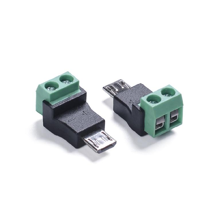 Разъемы для передачи питания 5 В MicroUSB на 2-контактные клеммы Зарядный кабель для мобильных устройств