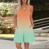 Women's V-neck Printed Sleeveless Jumpsuit Spring And Summer Casual Jumpsuit Shorts
