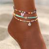 Bohemian Colorful Beads Anklets For Women Summer Ocean Beach Handmade Butterfly Shell Ankle Bracelet Foot Leg Jewelry