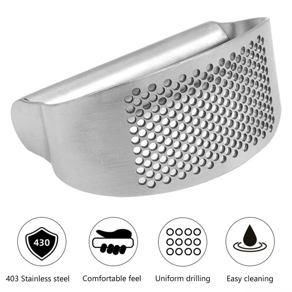 Чеснокодавка из нержавеющей стали, ручная изогнутая чесночная дробилка, многофункциональная чесночница, кухонная утварь для дома