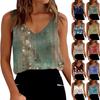 Женские атласные майки с V-образным вырезом, повседневные майки без рукавов, летние базовые майки с градиентом