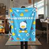 1 шт. Фланелевое одеяло Sanrio с милым принтом, Высококачественное, Для всех сезонов, Декор для дома, Тепло и комфорт, Идеально для рождественских подарков