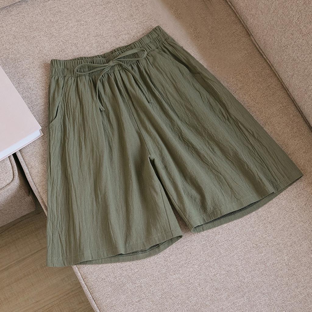 Женские шорты с высокой талией и шнурком до колена, эластичные удобные шорты с карманами