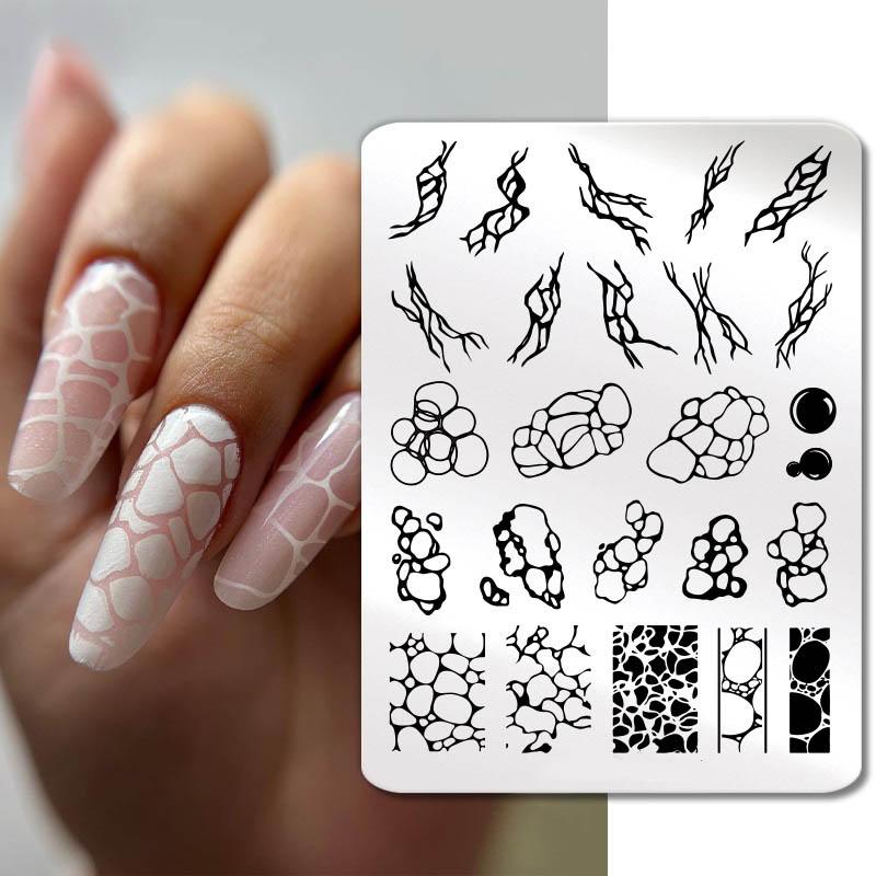 Штамповочные пластины для дизайна ногтей, листья, цветы, трафареты из нержавеющей стали, инструменты для штамповки изображений для ногтей, маникюрные инструменты
