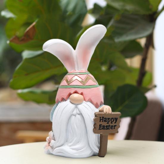 Пасхальный кролик уха гном фигурка красочное яйцо безликий эльф гном смоляная статуэтка скульптура Главная