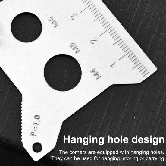 Винтовая измерительная линейка с распознавателем резьбы Легкая Компактная Проверка длины болта Инструмент для определения размера болта из нержавеющей стали