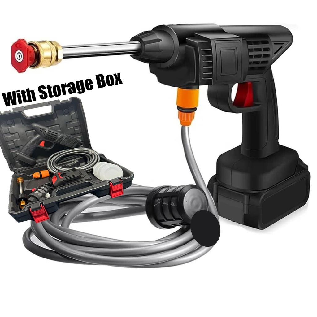 Высокое давление для мойки автомобилей, распылительный пистолет 200 Вт 50 бар, портативная моечная машина, перезаряжаемая мини-мойка с ящиком для хранения, стиральная машина для автомобилей