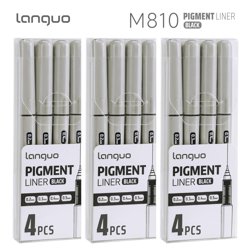 LANGUO 0.2/0.5mm Nib Size Pigment Liner Gel Pens Anti-smudge Water Resistant Fineliner Pens Stationery School Office Supplies
