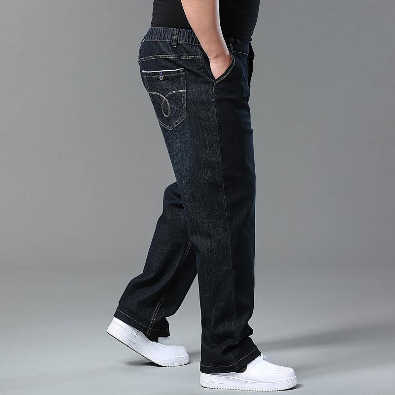 Модные джинсы, свободные брюки, мужские джинсовые джинсы большого размера, универсальные прямые повседневные брюки