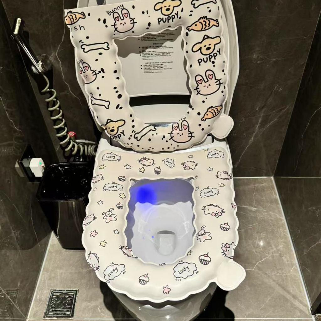 Утолщенная новая подушка для сиденья унитаза, универсальная для всех сезонов, бытовой ЕВА унитаз, милая водонепроницаемая самоклеящаяся, моющаяся