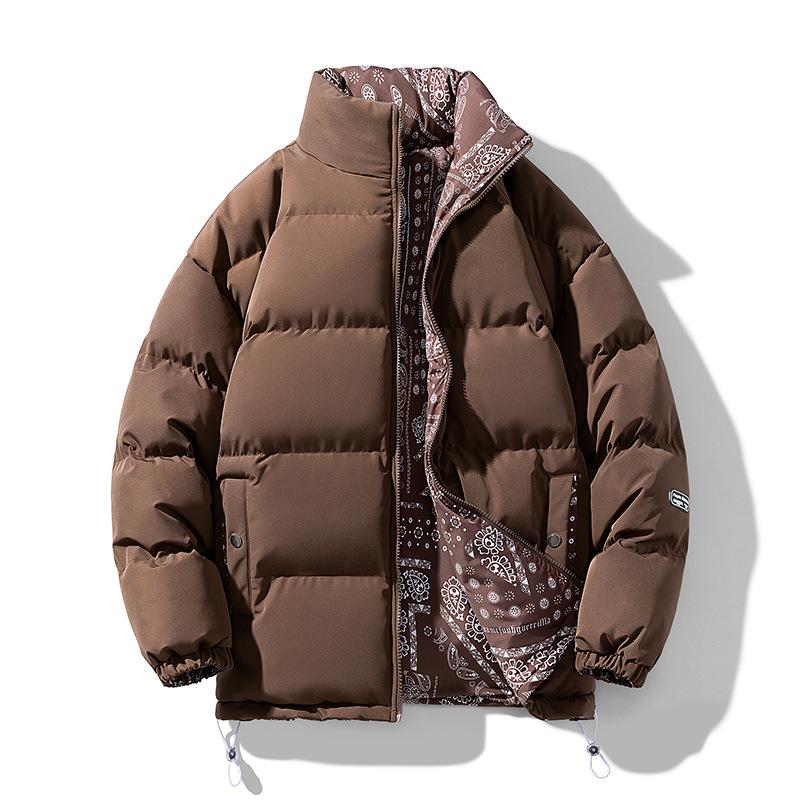 Зимняя двухсторонняя хлопковая утепленная одежда в гонконгском стиле для мужчин, свободная и теплая, модная, красивая и популярная, пальто, универсальные хлопковые утепленные куртки