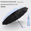 Компактный зонт с черным логотипом, автоматическое открытие/закрытие, защита от УФ-лучей, для мужчин и женщин - двойного назначения для дождя или солнца