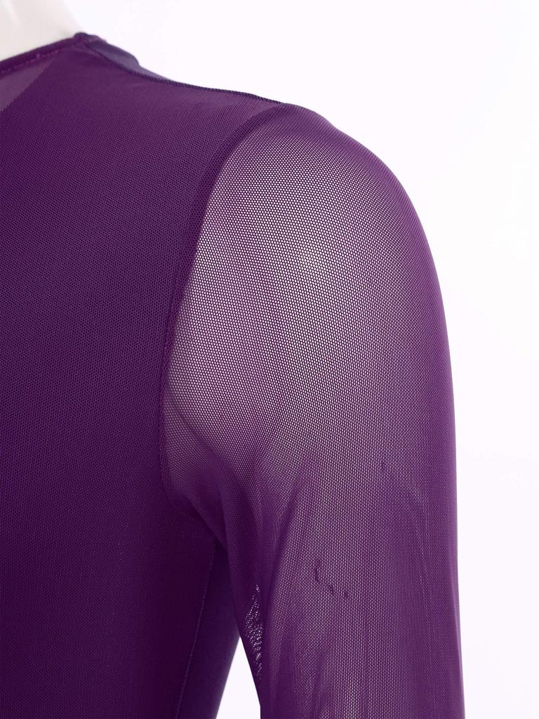 Женское современное танцевальное платье с вырезом, прозрачная сетчатая лоскутная одежда для выступлений