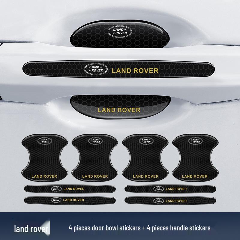 Защитная светоотражающая ромбовидная наклейка на дверную ручку автомобиля - Защита от столкновений и царапин, Черная