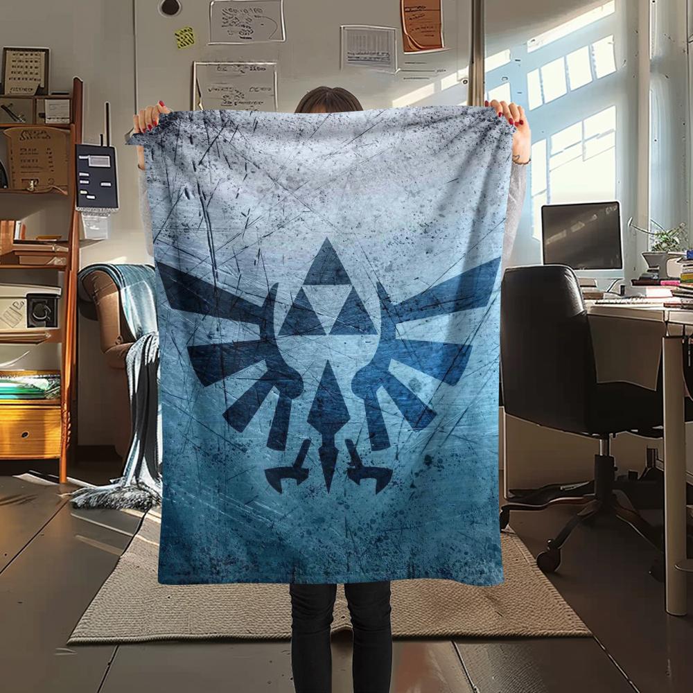1 шт. Фланелевое одеяло с принтом Link из Zelda, Высококачественное, Удобное для всех сезонов, Декор для дома, Тепло и уют, Идеально для рождественских подарков