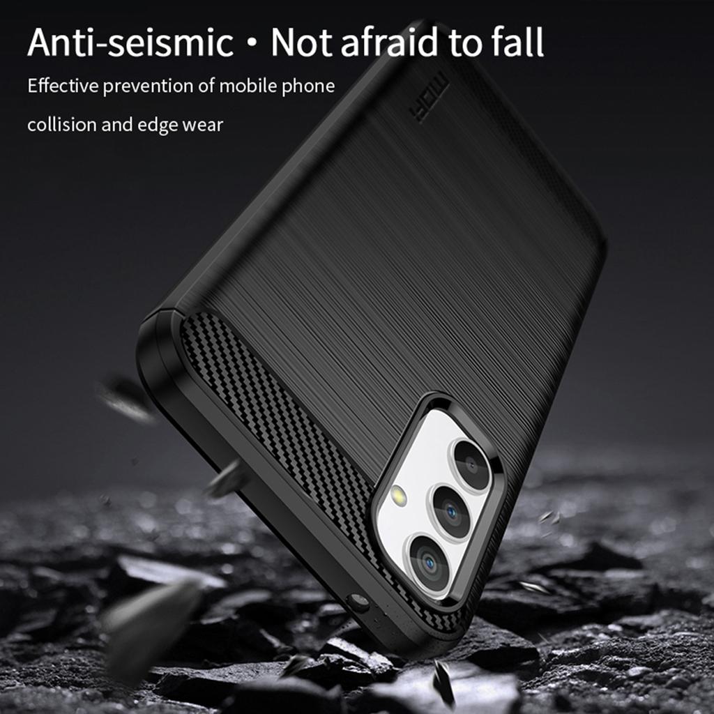 MOFI JK TPU Series-1 for Samsung Galaxy A34 5G Anti-fall Phone Case Carbon Fiber Brushed Protective TPU Phone Back Cover