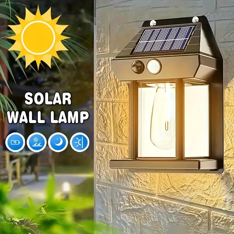 Outdoor Solar Tungsten Light with Motion Sensor Wall Lamp 3 Modes Smart Light Control Solar Lights for Patio Garden Porch Decor