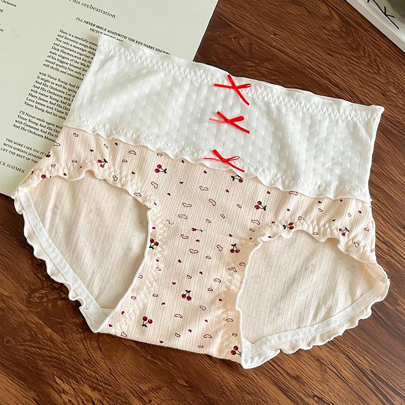 Леди Весна и Осень Прекрасный Ветер Вишня Высокий Отскок Дышащая Набедренная Сумка Бедро Высокая Талия Нижнее Белье