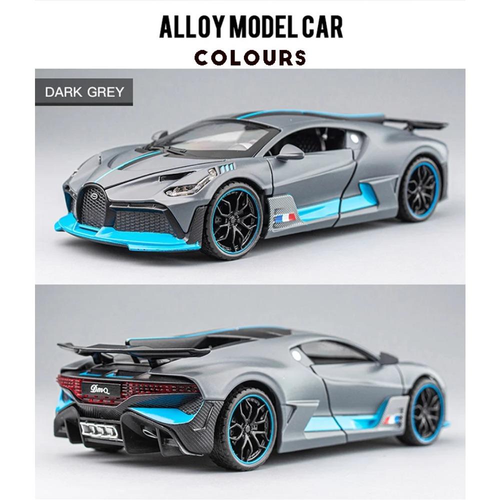 Игрушечная машинка 1/32 масштаба Bugatti Divo Металлическая игрушечная машинка из сплава Литые игрушечные машинки и игрушечные транспортные средства Модель машины Миниатюрная модель машинки Игрушки для детей Рождественский подарок