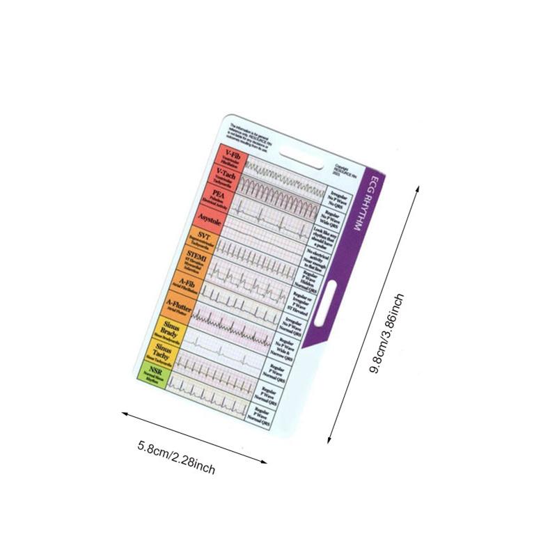 Карманная карточка ЭКГ/Ритм ЭКГ с двухсторонним дизайном. Карта-значок для интерпретации ритма ЭКГ. Карманные карточки частоты ЭКГ. Измерители ЭКГ.
