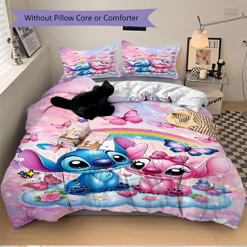 Butterflies Stitch Fantasy Print 3Pcs Bedding Setduvet Cover With 2 Bedropillowcase Home Birthday Gift