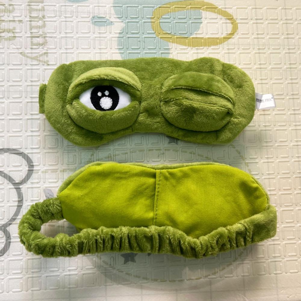 Skin-friendly Frog Sleep Eye Mask Cartoon Plush 3D Eye Mask Lovely Plush Sleep Mask Dream Night