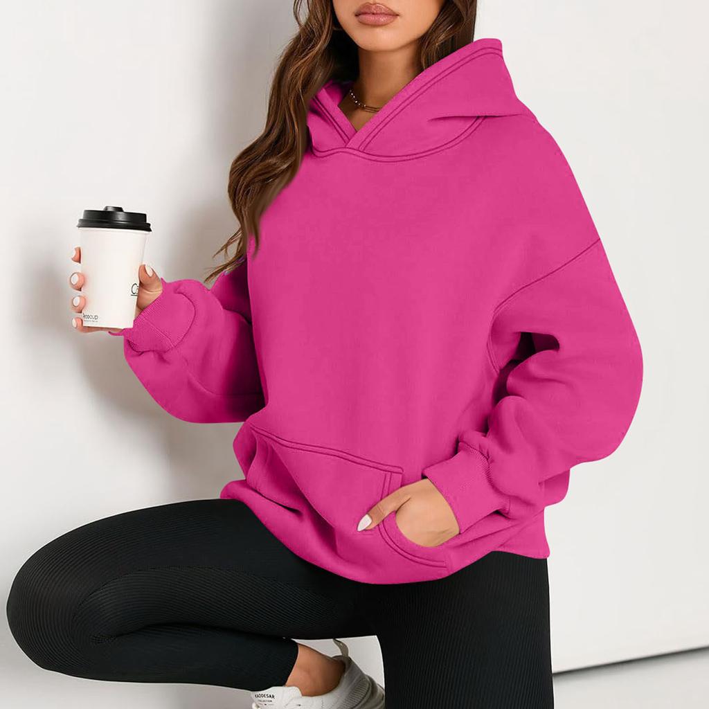 Womens Oversized Sweatshirts Fleece Hoodies Long Sleeve Shirts Pullover Fall Clothes With Pocket