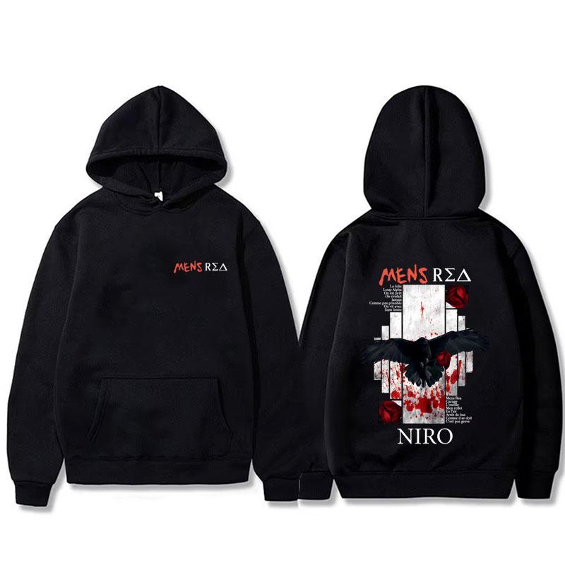 Rapper Niro Mens Rea Album Graphic Hoodie OX7 Pullover Men Women Hip Hop Fashion Pop Music Hooded Tracksuit Male Cool Streetwear