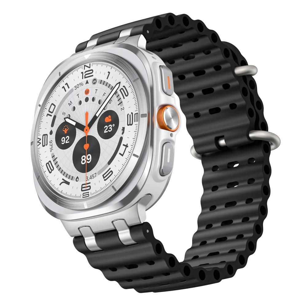 Дышащий силиконовый ремешок для Samsung Galaxy Watch Ultra 2024 47 мм Морской браслет на запястье Galaxy Watch Ultra(2025) Ремешок для часов 47 мм