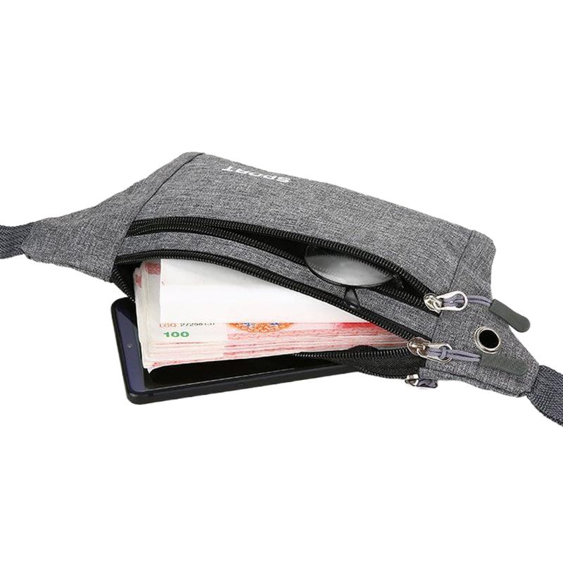 Оксфорд Ткань Fit Waistpack Мобильный поясной рюкзак мужской Спорт на открытом воздухе Отдых Бег Защита от кражи Ультратонкий Невидимый