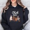 Halloween Chick or Treat Print Women  Hoodie Halloween Funny Chicken Graphic Hoodies Horror Spooky Season Sweatshirt Tops