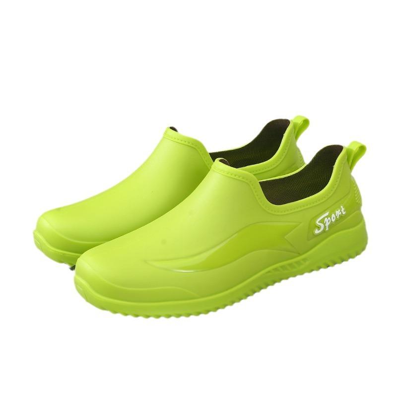 Низкие резиновые дождевые ботинки водонепроницаемые и нескользящие водные ботинки мужские взрослые теплые водонепроницаемые ботинки с мелким вырезом нескользящие резиновые ботинки