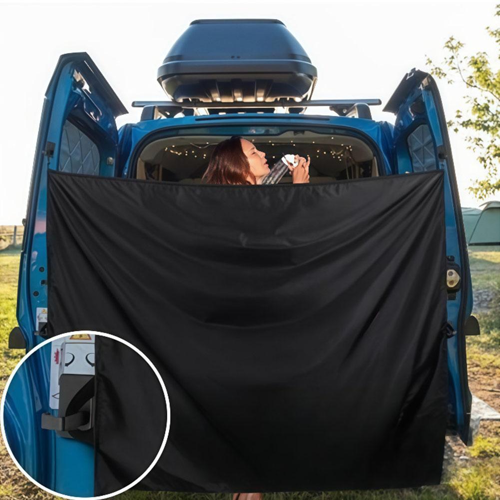 Camper Tailgate Protector with Hooks for Outdoor Shower Curtain