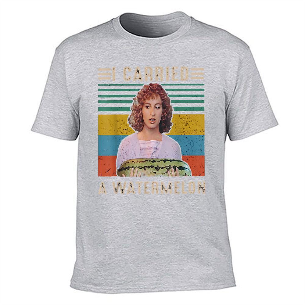 Unisexs Cotton Tshirt I Carried A Watermelon Retro 80s Movie Quote Graphic Tee Casual Short Sleeve Shirt