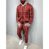 Zipper Set Colorful Plaid Men Casual Autumn Tracksuit Set Male Sweatshirt Pocket Fashion Jackets Men Tracksuit Sets Mens Set
