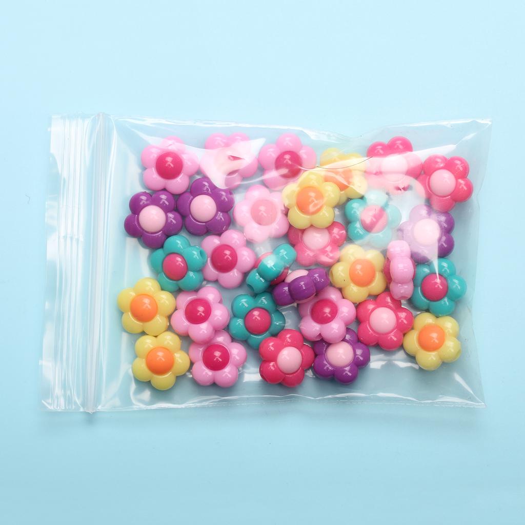 Hanmade Jewelry Accessories for Bracelet Necklace Making Acrylic Flower Loose Beads Creative Pendant 30Pcs Fashion Solid Color
