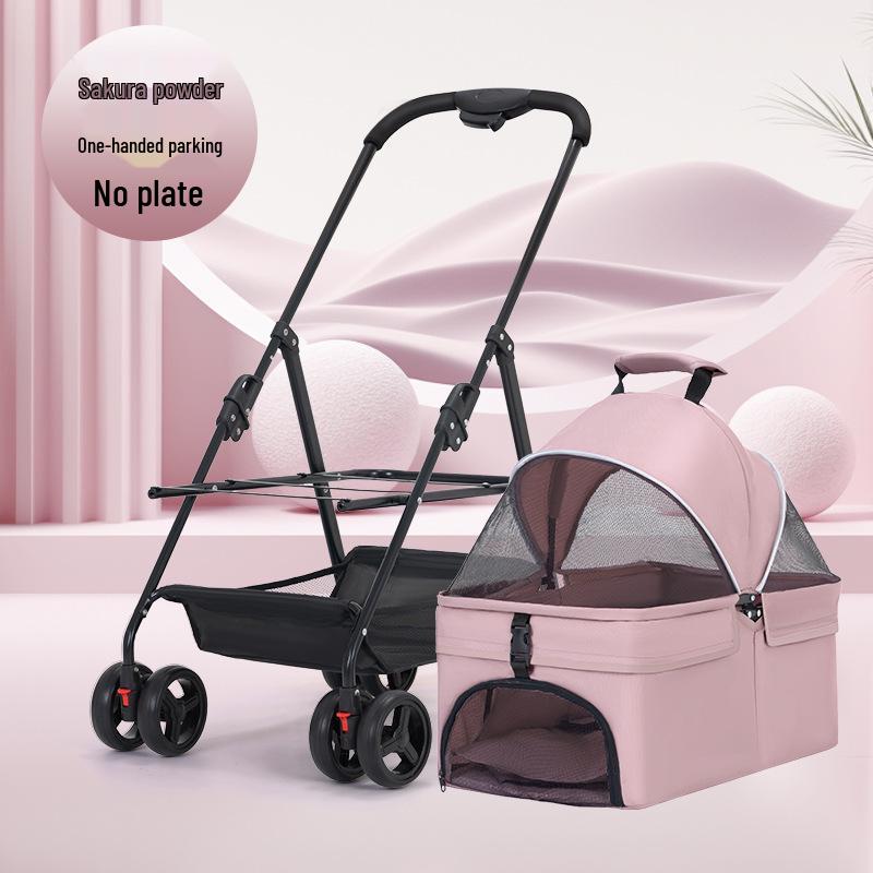 Lightweight Foldable Pet Stroller for Small & Medium Dogs and Cats - Detachable for Outdoor Walks