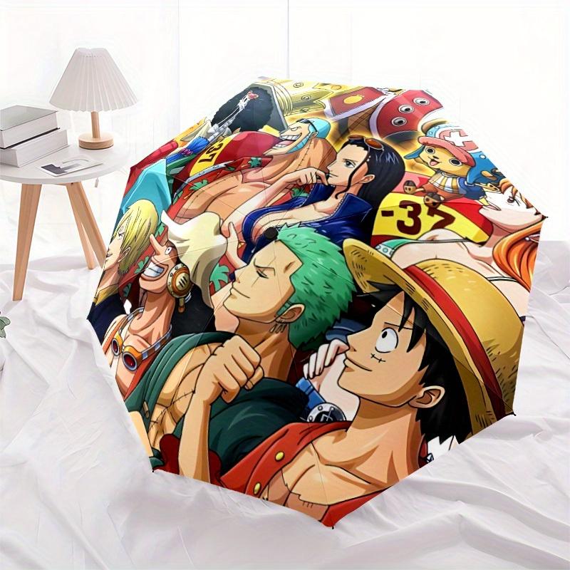 Автоматический складной зонт с командой One Piece, Автоматическое открытие/закрытие, Прочный ветрозащитный дорожный зонт для приключений на природе a0826030