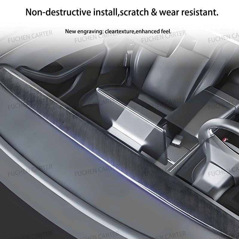 Instrument Panel Decorative Protection Strip for Tesla Model Y Juniper Model 3 Highland ABS Odorless Anti-Scratch Wear-Resistant