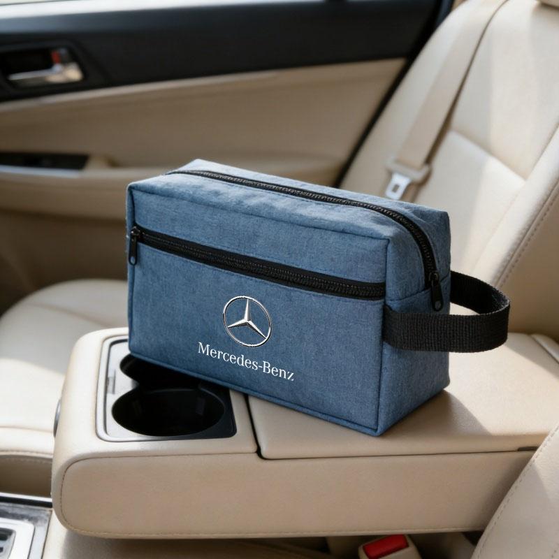 Car Portable USB Data Line Charger Plug Car keys driver's license Storage Bag For Mercedes Benz A B C E S Class CLA CLS SLK GLA CD1