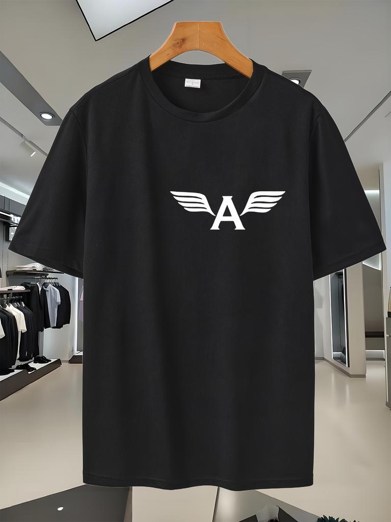 2025 New Sporty Graphic Print Short Sleeve T-shirt - Breathable Mesh Fabric