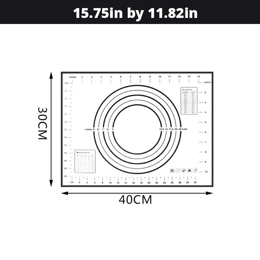 Очень большой силиконовый коврик для выпечки 32"x24" - Антипригарный, нескользящий коврик для теста с разметкой от Leeseph (Красный и черный)
